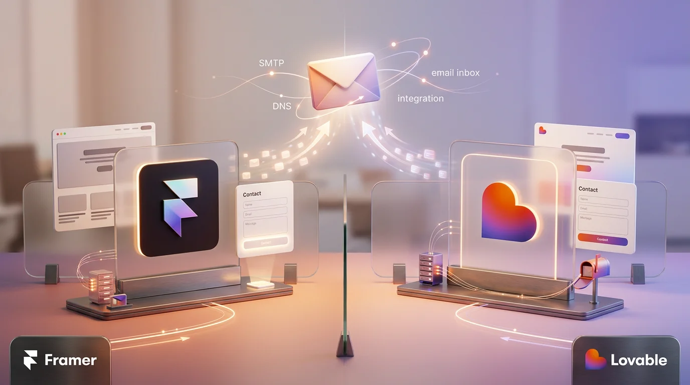 Profesionálny e-mail ako súčasť webu vo Frameri alebo Lovable