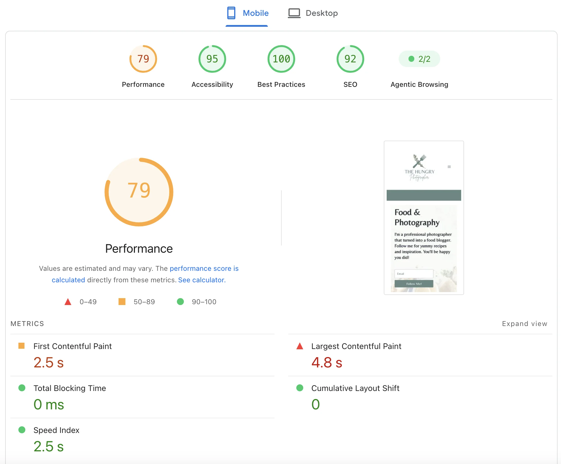 PageSpeed Insights – WooCommerce s Redisem, mobil 79