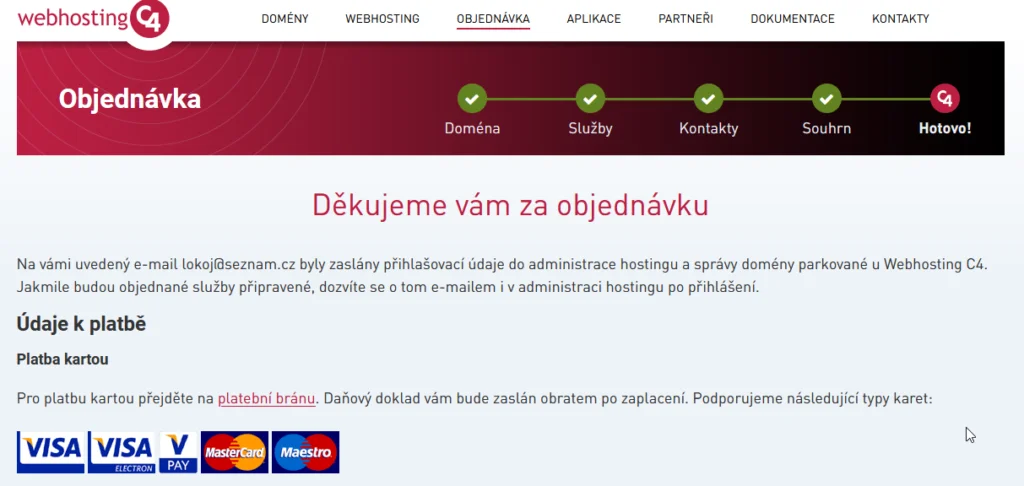 objednávka a platba