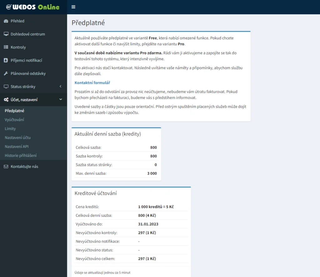 Cena online predplatného Wedos