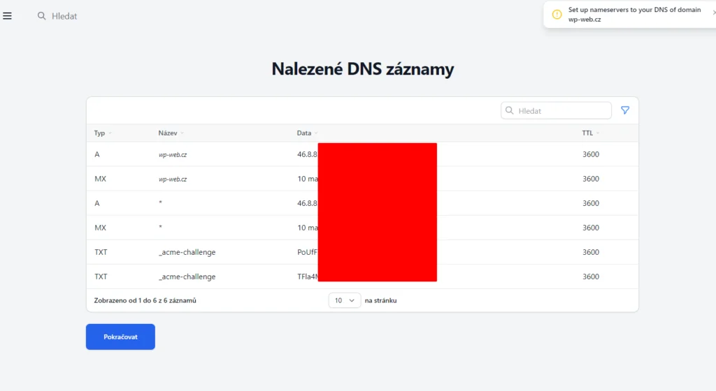Wedos Globa L Nactene Dns Zaznamy